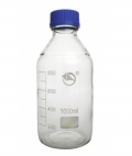 Glass Reagent Bottle with Blue Cap 1L